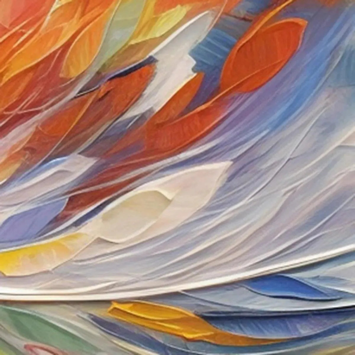 Abstract Swirl Oil Painting - Colorful Wall Art Decor - Image 3