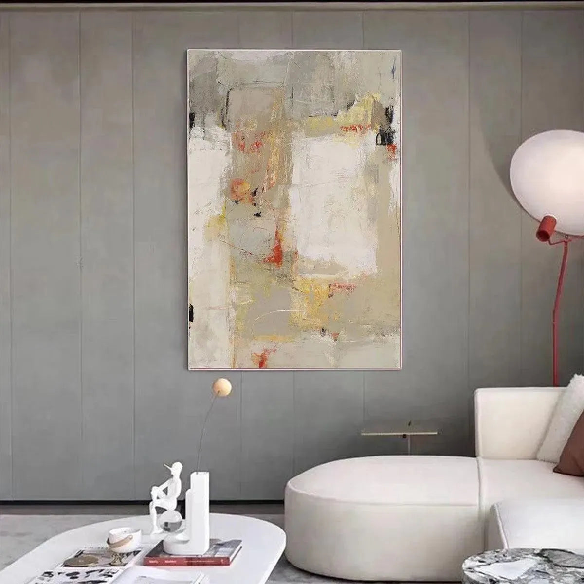 NEUTRAL ABSTRACTION: Minimalist Abstract Painting, Vertical Wall Art - Image 7