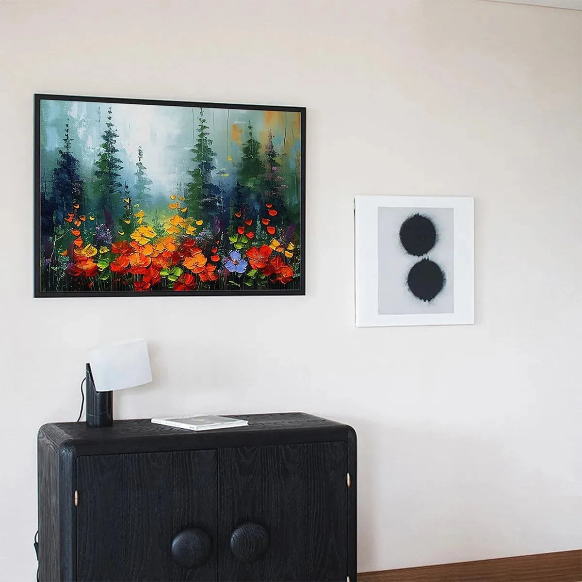 WILD FLOWER MEADOW: Textured Floral Landscape Painting, Impasto Wall Art, Panoramic Canvas, Nature Decor - Image 6
