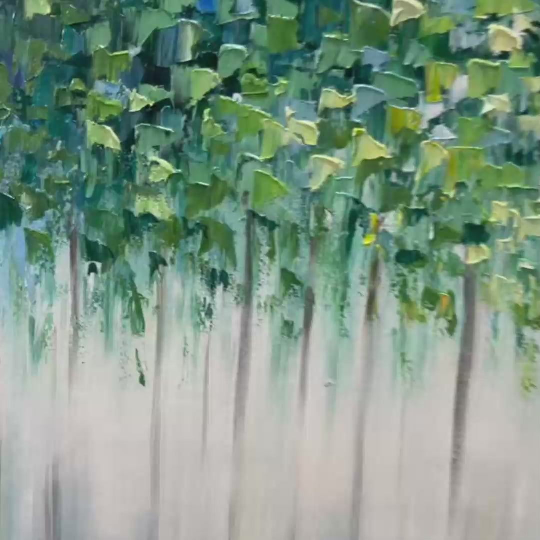 EMERALD FOREST: Abstract Forest Painting in Green and Blue - Image 3