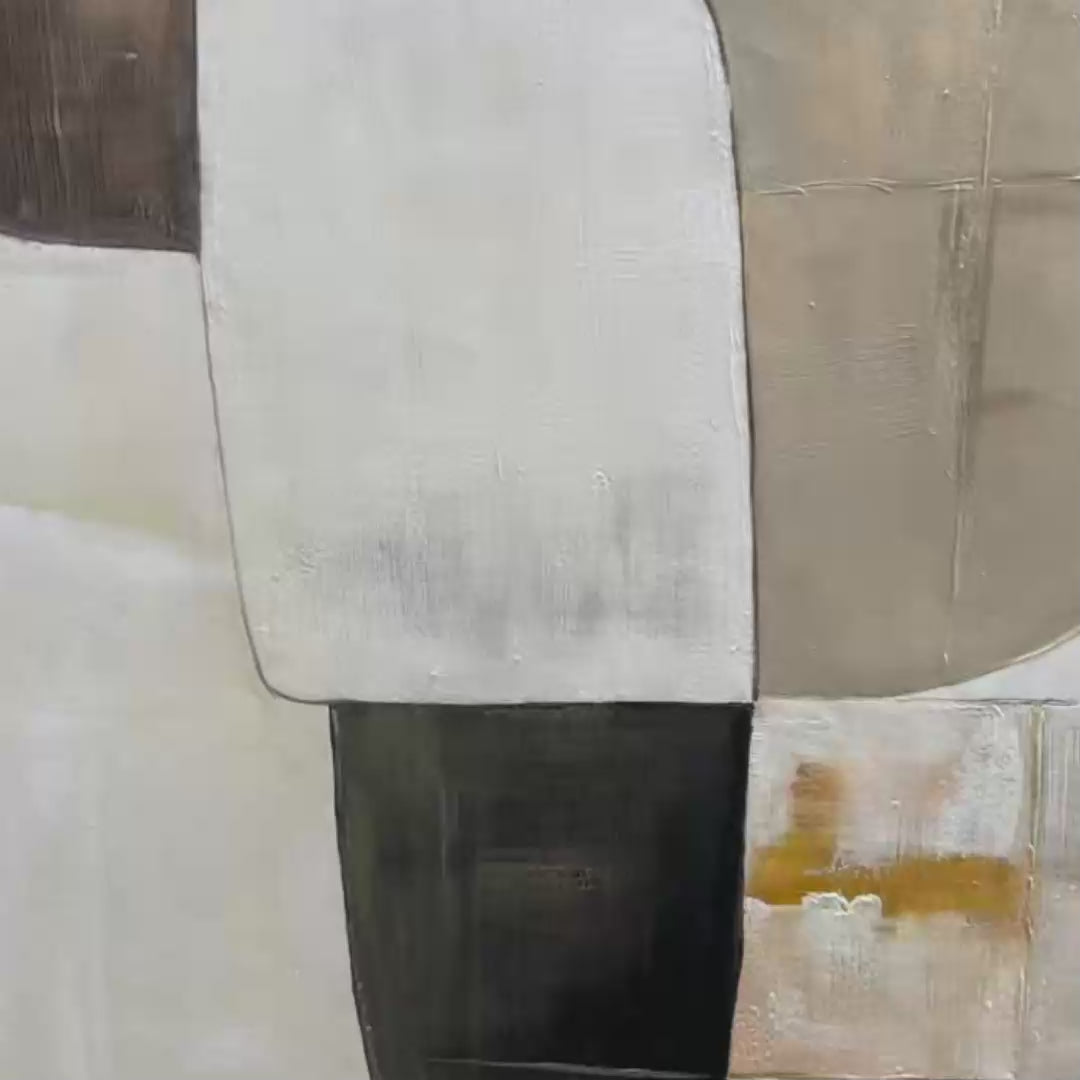 EARTHEN FORMS: Textured Minimalist Abstract Oil Painting - Image 3