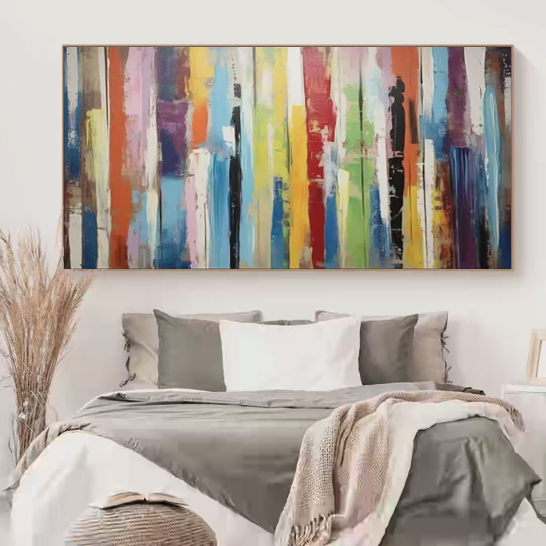 COLOR HARMONY: Abstract Painting with Colorful Vertical Stripes - Image 4