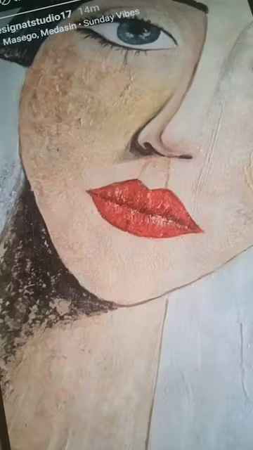 SERENE GAZE: Textured Figurative Portrait Oil Painting photo review