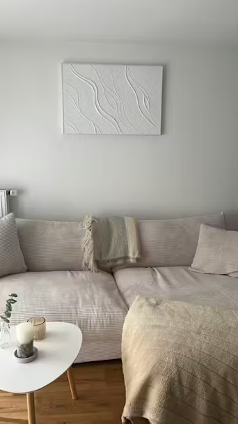 SERENE RIPPLES: Abstract Minimalist Textured White Painting for Living Room photo review