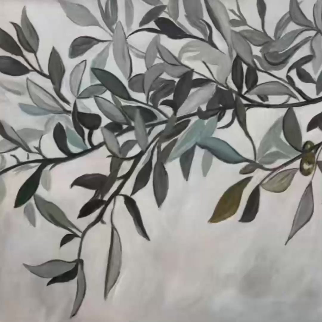 OLIVE BRANCH PANORAMIC: Botanical Painting, Panoramic Wall Art - Image 3
