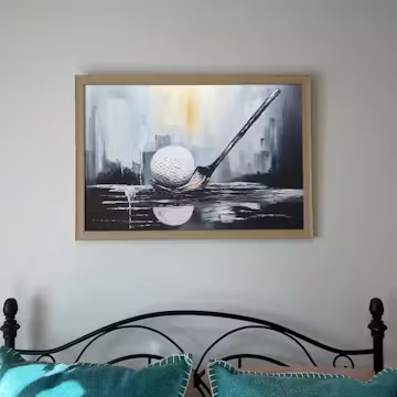 STROKE OF GENIUS: Textured Golf Still Life Oil Painting photo review