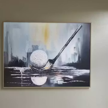 STROKE OF GENIUS: Textured Golf Still Life Oil Painting photo review