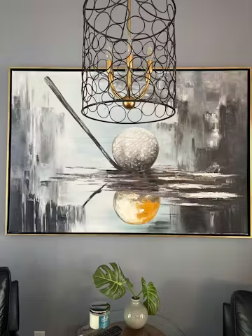 STROKE OF GENIUS: Textured Golf Still Life Oil Painting photo review