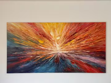 SOLAR FLARE: Textured Impasto Abstract Oil Painting photo review