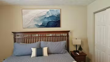 OCEAN WHISPERS: Textured Seascape Painting, Ocean Waves, Blue and White, Living Room, Bedroom photo review