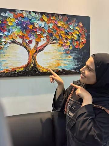 TREE OF LIFE: Textured Impasto Colorful Tree Oil Painting photo review