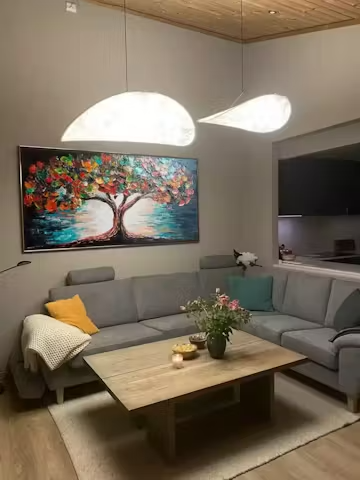 TREE OF LIFE: Textured Impasto Colorful Tree Oil Painting photo review