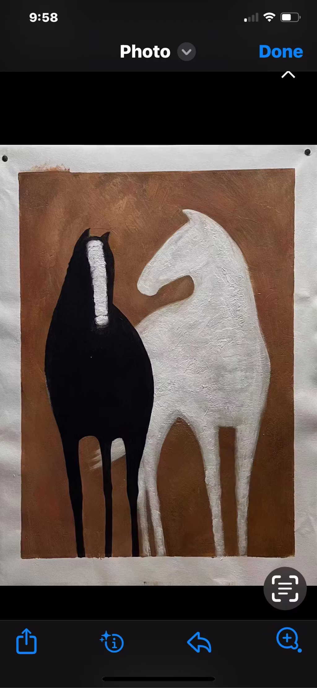 TWO HORSES: Minimalist Horse Painting, Vertical Wall Art photo review