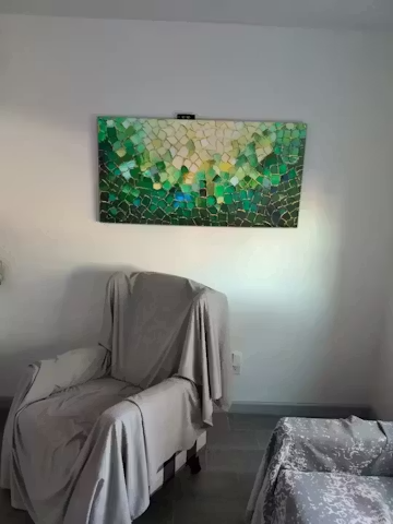 EMERALD MOSAIC: Textured Abstract Landscape Oil Painting photo review