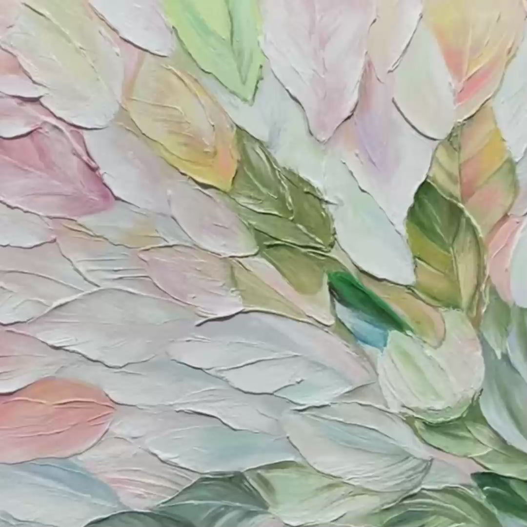 PASTEL DREAM: Square Textured Impasto Floral Painting - Image 3