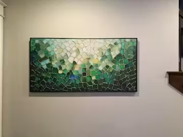 EMERALD MOSAIC: Textured Abstract Landscape Oil Painting photo review