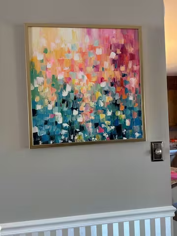 WILD BLOOM: Textured Abstract Colorful Floral Landscape Oil Painting photo review