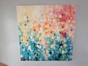 WILD BLOOM: Textured Abstract Colorful Floral Landscape Oil Painting photo review