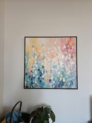 WILD BLOOM: Textured Abstract Colorful Floral Landscape Oil Painting photo review