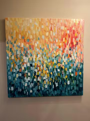 WILD BLOOM: Textured Abstract Colorful Floral Landscape Oil Painting photo review