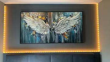 WINGS OF HOPE: Textured Abstract Angel Wings Oil Painting photo review