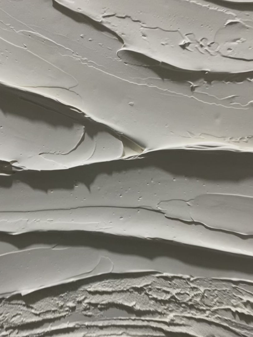 SERENE RIDGES: Textured Minimalist White Oil Painting - Image 4