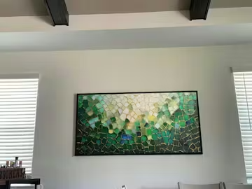 EMERALD MOSAIC: Textured Abstract Landscape Oil Painting photo review