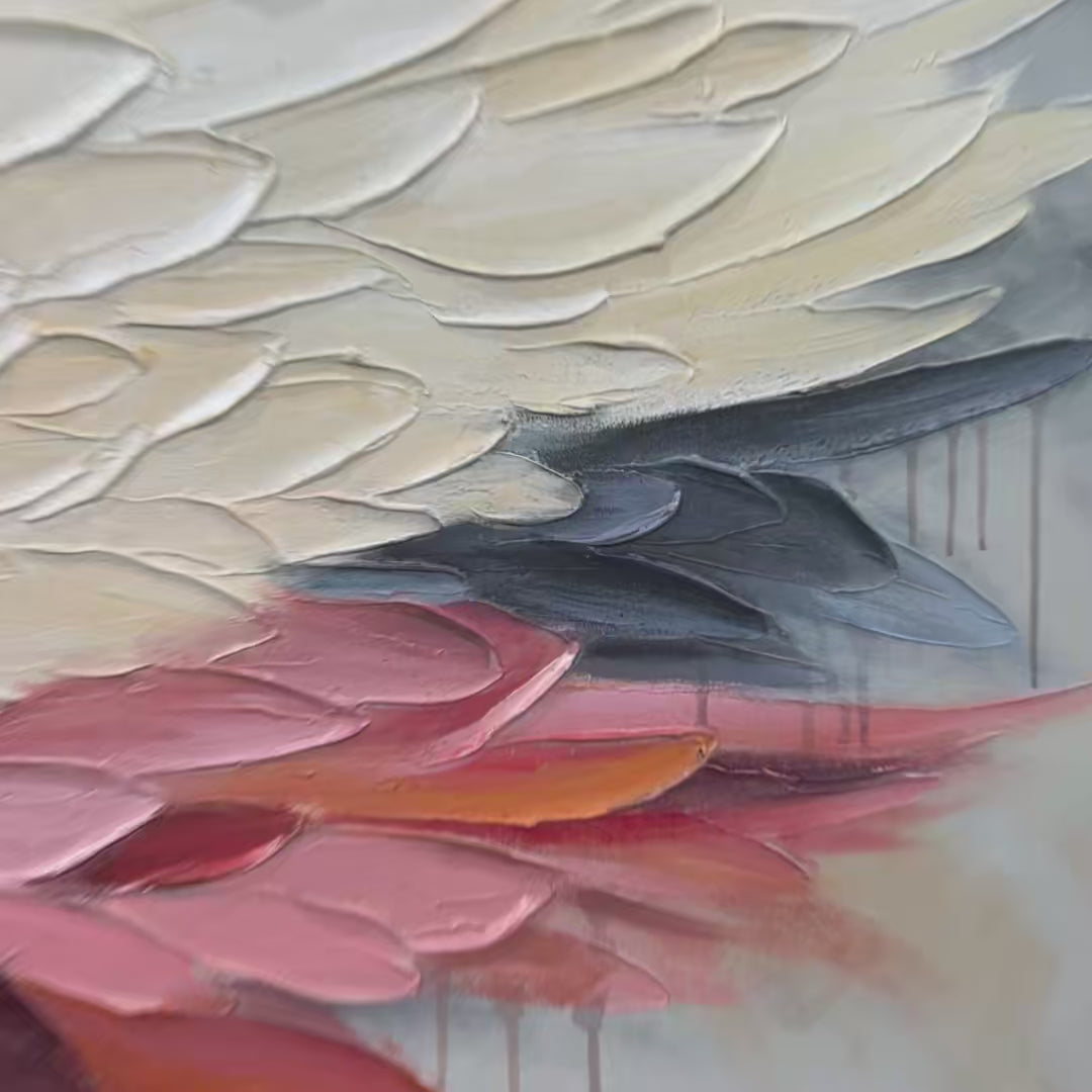 SERAPH'S GRACE: Angelic Wings Impasto Oil Painting - Image 3