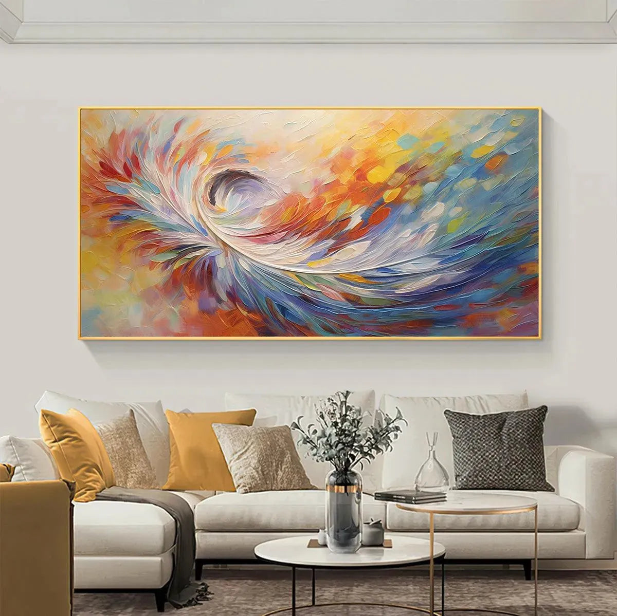 Abstract Swirl Oil Painting - Colorful Wall Art Decor - Image 9