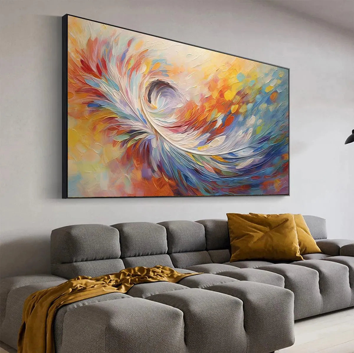 Abstract Swirl Oil Painting - Colorful Wall Art Decor - Image 7