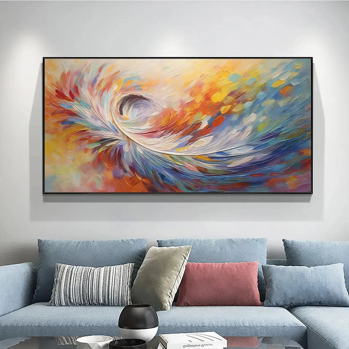 Abstract Swirl Oil Painting - Colorful Wall Art Decor - Image 8