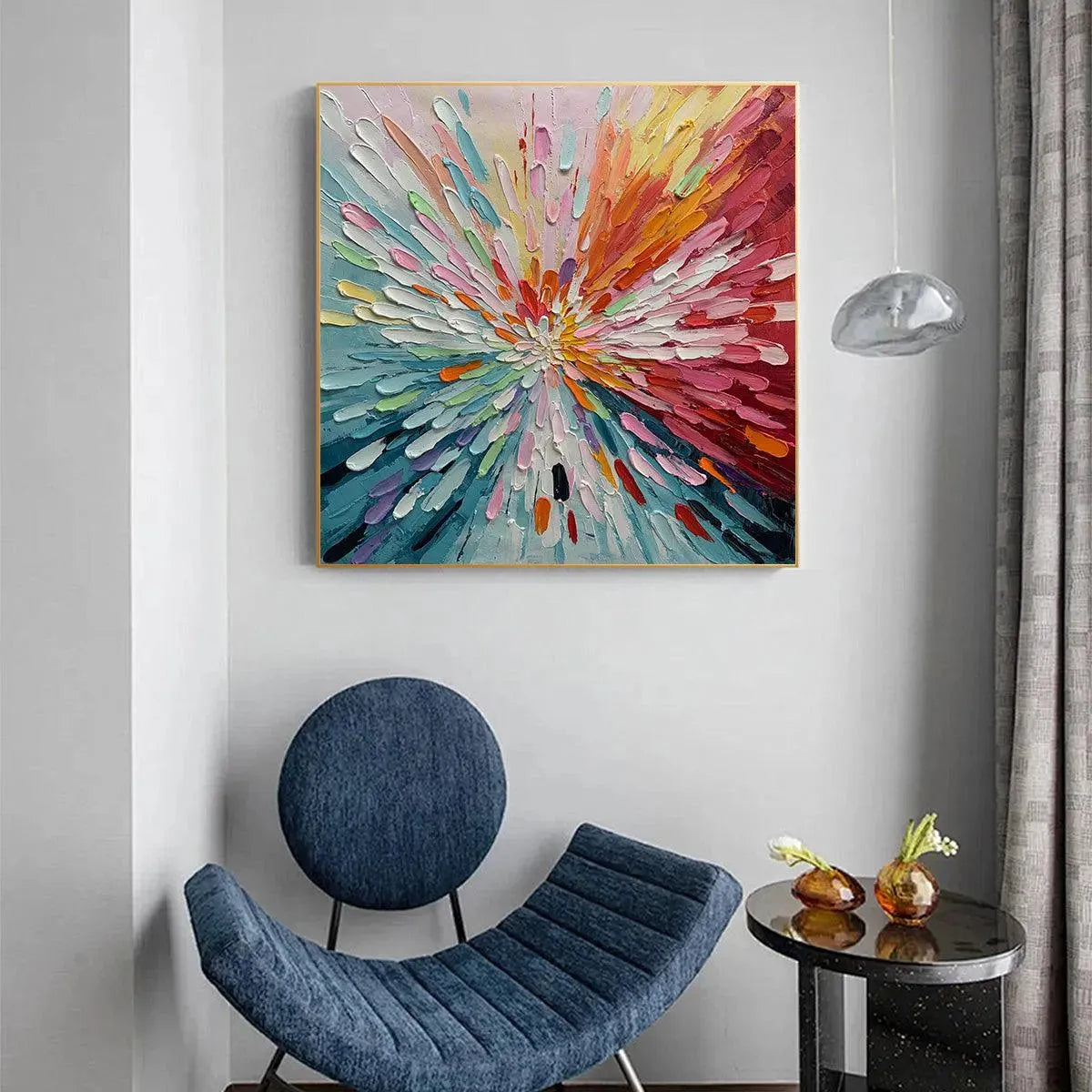 Colorful Abstract Burst Oil Painting - Modern Art - Image 5