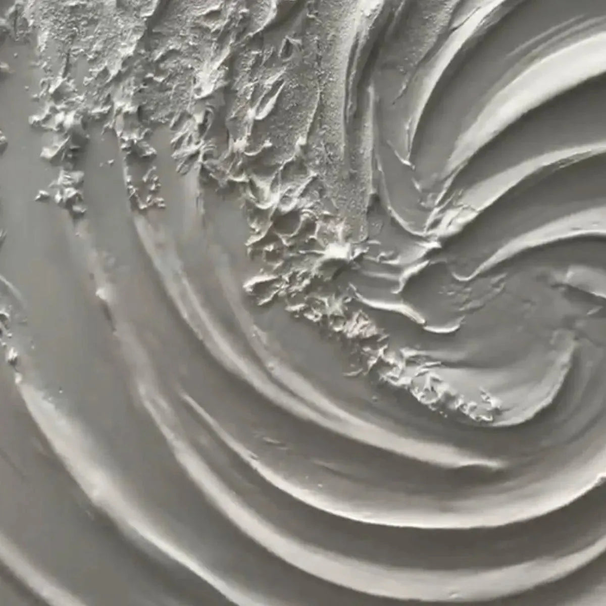 WHIRLWIND: Textured White Abstract Swirl Painting for Living Room - Image 4