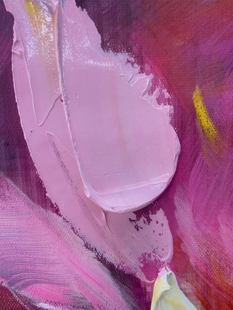 COSMIC BLOOM: Textured Abstract Oil Painting on Canvas - Image 4