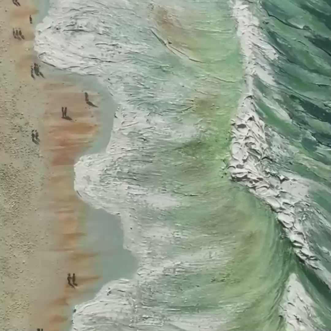 SEASHORE SERENADE: Textured Impasto Beach Oil Painting - Image 3
