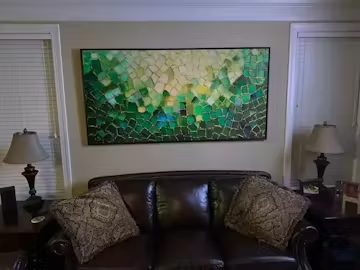 EMERALD MOSAIC: Textured Abstract Landscape Oil Painting photo review
