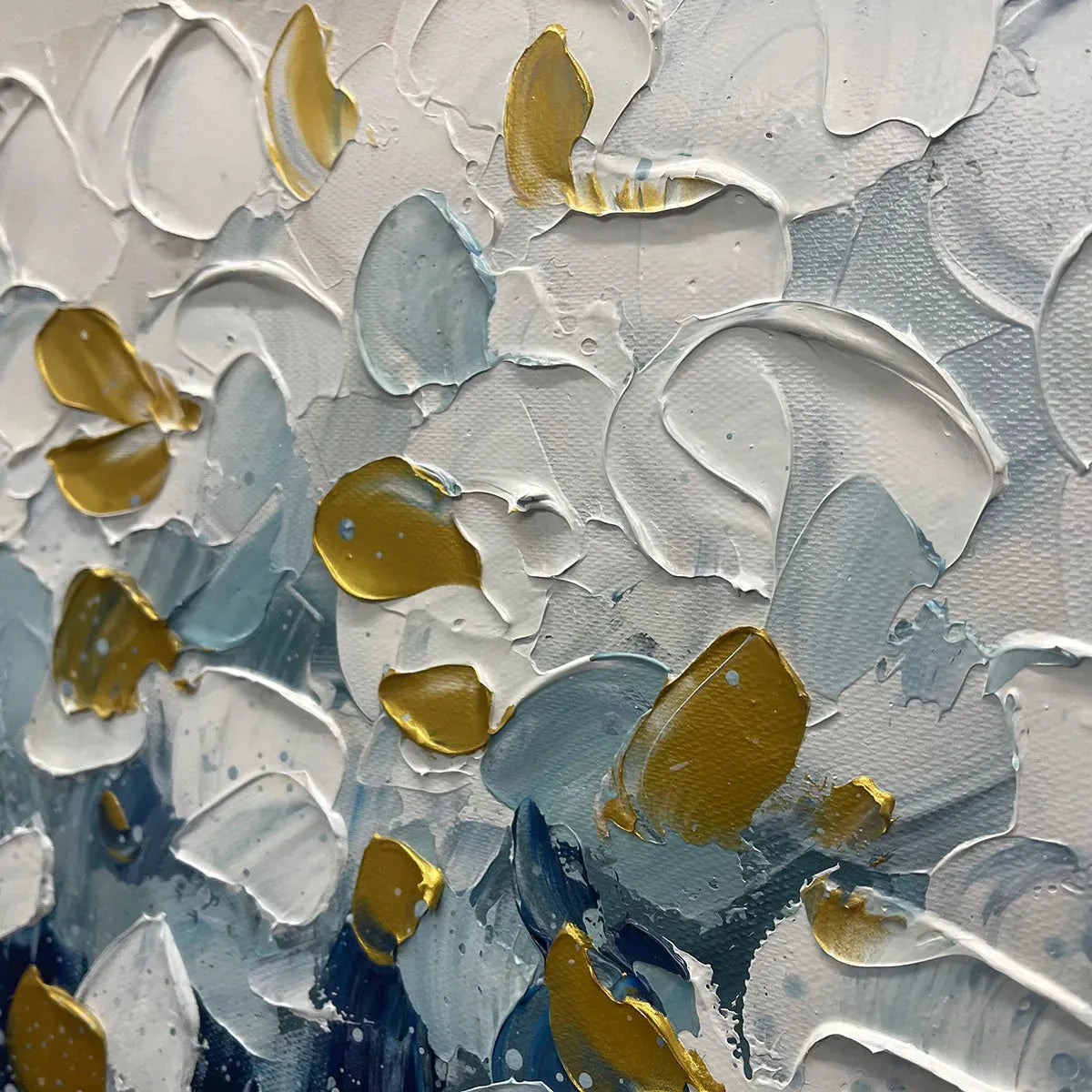 GOLDEN FALLS: Abstract Painting in Blue and Gold, Textured Canvas, Modern Wall Art - Image 6
