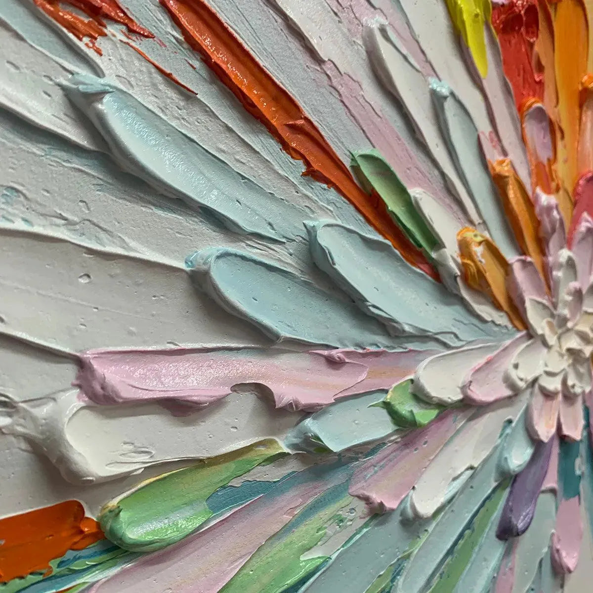 Colorful Abstract Burst Oil Painting - Modern Art - Image 8