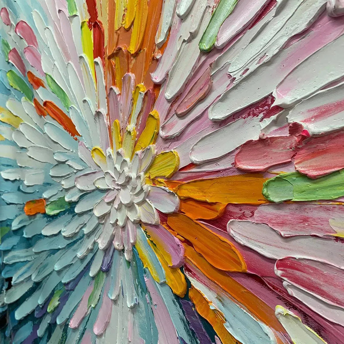 Colorful Abstract Burst Oil Painting - Modern Art - Image 3