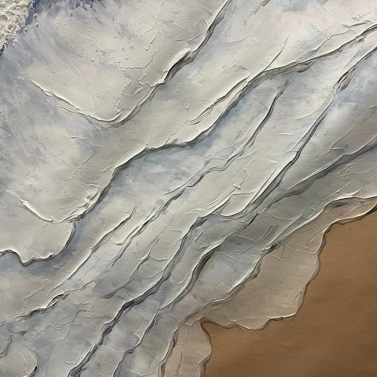 OCEAN’S EMBRACE: Ocean Painting in Blue, White, and Beige, Textured Canvas, Modern Wall Art - Image 6