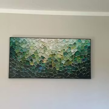 EMERALD MOSAIC: Textured Abstract Landscape Oil Painting photo review