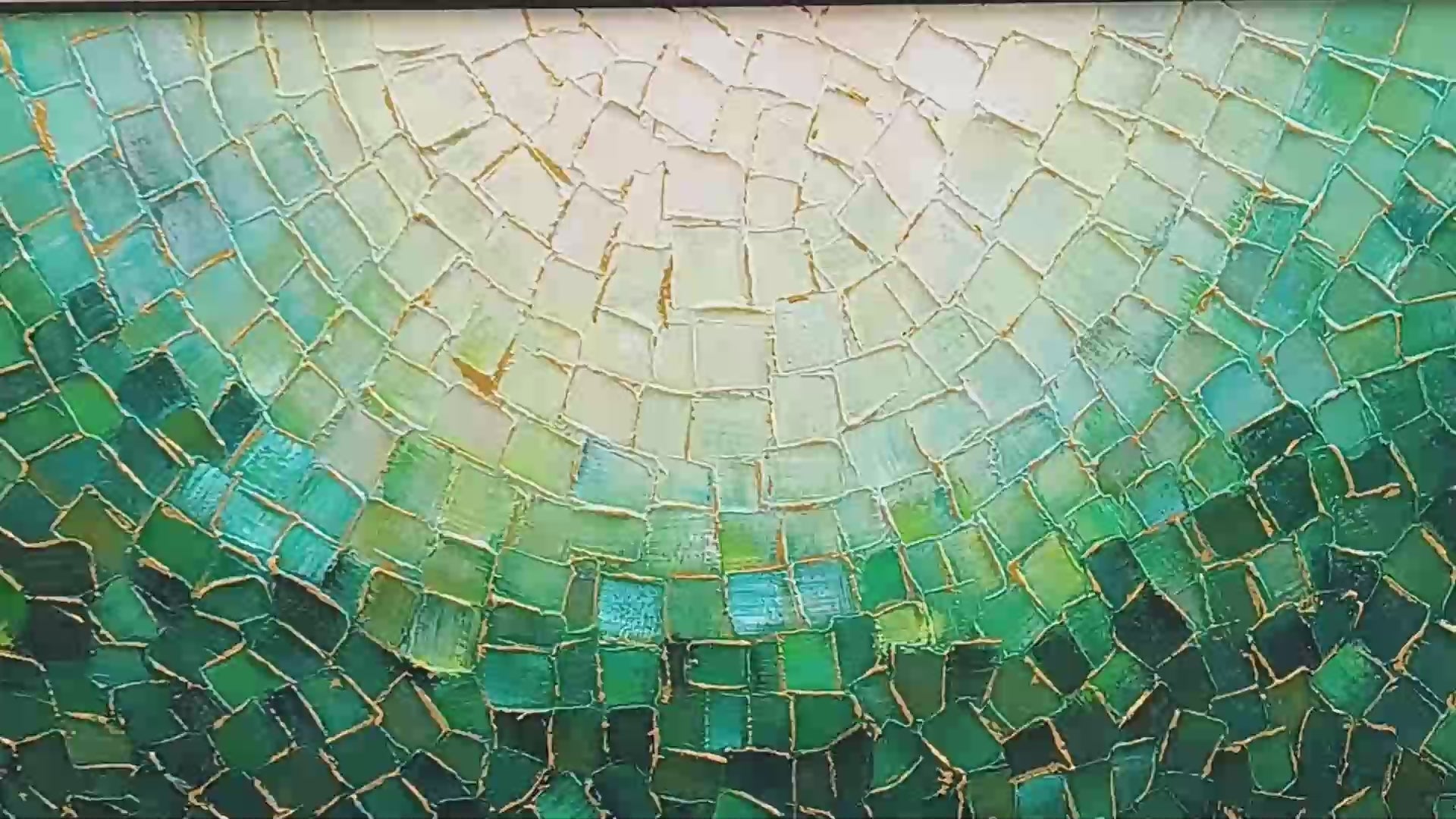 Ready to Ship | EMERALD MOSAIC | 24''x48'' | 60x120cm | Black Frame - Image 3