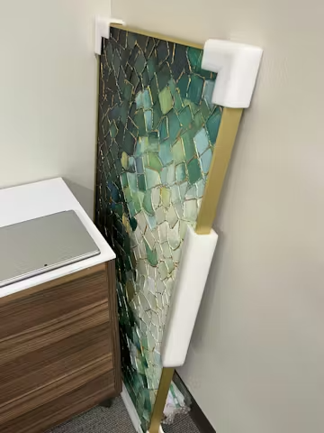 EMERALD MOSAIC: Textured Abstract Landscape Oil Painting photo review