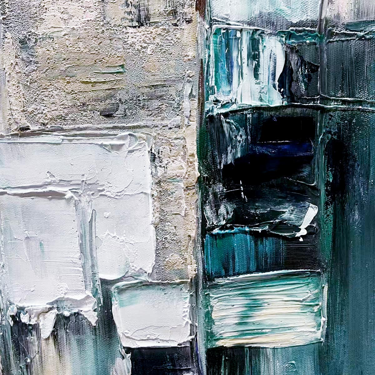 STRATUM: Heavily Textured Abstract Impasto Oil Painting - Image 3