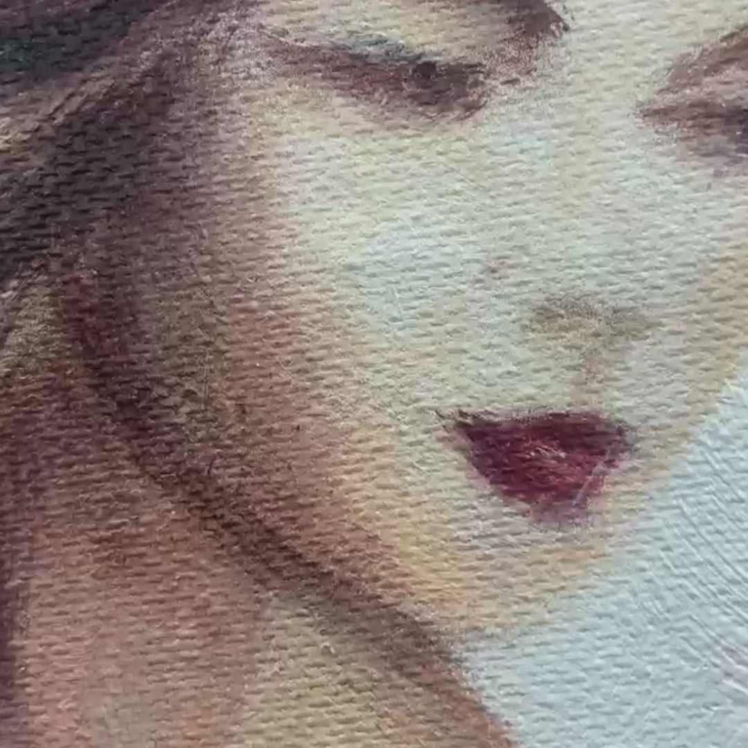 Elegant Lady in Red Dress Oil Painting - Abstract Art - Image 4