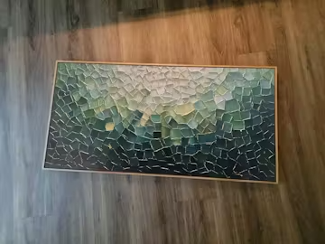 EMERALD MOSAIC: Textured Abstract Landscape Oil Painting photo review