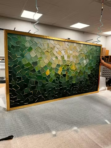 EMERALD MOSAIC: Textured Abstract Landscape Oil Painting photo review