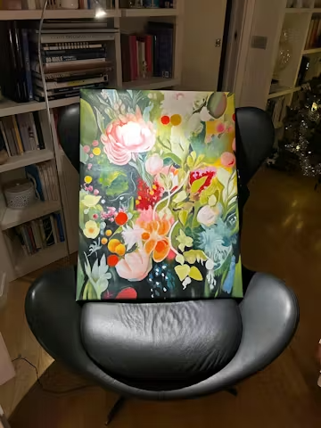 BLOOMING RHAPSODY: Textured Floral Oil Painting photo review