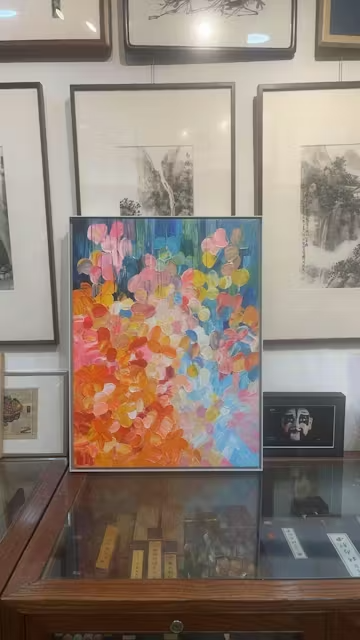 BLOOMING RHAPSODY: Textured Impasto Floral Oil Painting photo review