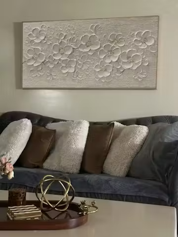 BLOSSOM SERENADE: Textured Floral Oil Painting photo review